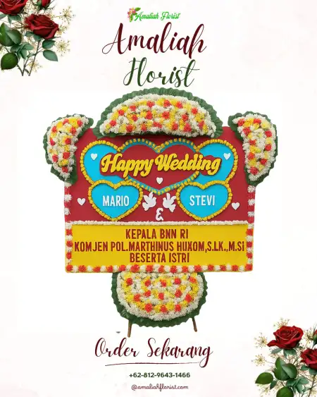 Papan Bunga Pernikahan Bendar